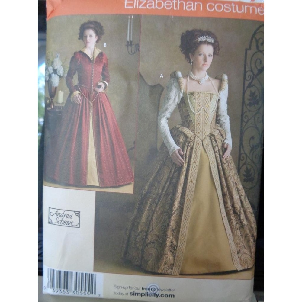 Simplicity Sewing Pattern 3782 Misses' Elizabethan Costume Dress 6 8 10 12